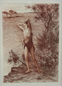 Framed Collin etching c. 1895. L’angoisse d’amour Framed Collin etching c. 1895. L’angoisse d’amour