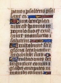 Illuminated leaf from a medieval Book of Hours. Northern France, c.1480. Illuminated leaf from a medieval Book of Hours. Northern France, c.1480.