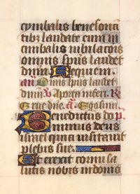 The Song of Zachariah. Medieval Book of Hours leaf, c.1480. The Song of Zachariah. Medieval Book of Hours leaf, c.1480.