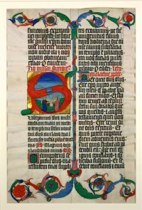 SOLD Superb illuminations. Italian Lectern Missal leaf, c. 1480 SOLD Superb illuminations. Italian Lectern Missal leaf, c. 1480