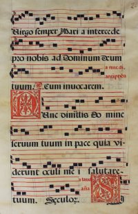 Antiphons for the Feast of the Purification. The Nunc Dimittis, c.1600, Spain. Antiphons for the Feast of the Purification. The Nunc Dimittis, c.1600, Spain.