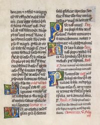 Illuminated Breviary leaf, Italy, c. 1475. Noteworthy initials. Illuminated Breviary leaf, Italy, c. 1475. Noteworthy initials.