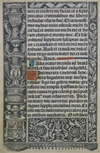 SOLD Vostre Book of Hours printed leaf, c. 1505 SOLD Vostre Book of Hours printed leaf, c. 1505