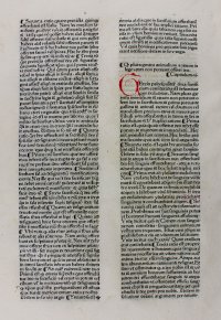 Very Early incunable leaf, 1474. Rainerius of Pisa. Very Early incunable leaf, 1474. Rainerius of Pisa.