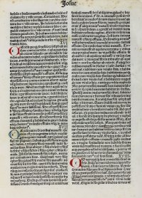 Book of Joshua. Incunable leaf, 1488 Book of Joshua. Incunable leaf, 1488