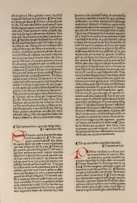 SOLD Fine, very early incunable leaf, 1474. Quality rag paper with a distinctive watermark. SOLD Fine, very early incunable leaf, 1474. Quality rag paper with a distinctive watermark.