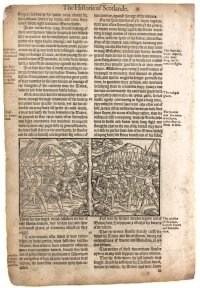 Holinshed’s Chronicle leaf, 1577. One of Shakespeare’s primary history sources. Holinshed’s Chronicle leaf, 1577. One of Shakespeare’s primary history sources.